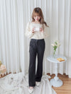（推薦舒適改善腿形) Black Elastic Pants 全條彈性黑色顯瘦褲/ PT8450