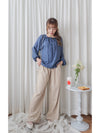 Suede Loose Pants 高腰顯腿長燈芯絨隨性闊褲/ PT8446 （beige sold out)