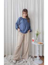 Suede Loose Pants 高腰顯腿長燈芯絨隨性闊褲/ PT8446 （beige sold out)