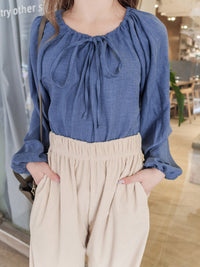 Suede Loose Pants 高腰顯腿長燈芯絨隨性闊褲/ PT8446 （beige sold out)