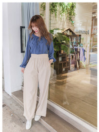 Suede Loose Pants 高腰顯腿長燈芯絨隨性闊褲/ PT8446 （beige sold out)