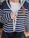 French Stripe Cardigan 法式精緻條紋金鈕小外套/ CD8141