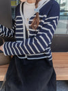 French Stripe Cardigan 法式精緻條紋金鈕小外套/ CD8141