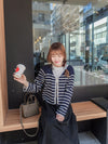 French Stripe Cardigan 法式精緻條紋金鈕小外套/ CD8141