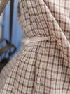 Check Side Dress 啡色小格側修腰恤衫連身裙/ DS9796