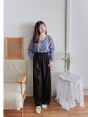 Suede Loose Pants 高腰顯腿長燈芯絨隨性闊褲/ PT8446 （beige sold out)