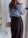 Suede Loose Pants 高腰顯腿長燈芯絨隨性闊褲/ PT8446 （beige sold out)