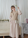 Knit Dress 設計感織紋拼布隨性連身裙/ DS9803