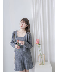 Cable Knitting Set 兩種麻花質感細節方領顯瘦套裝/ SE8093  (pre-order 11月24截單)