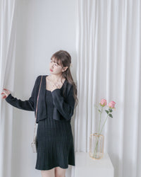 Cable Knitting Set 兩種麻花質感細節方領顯瘦套裝/ SE8093  (pre-order 11月24截單)