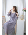 Lavender Check Dress 薰衣草方領格紋顯腰連身裙/ DS1020