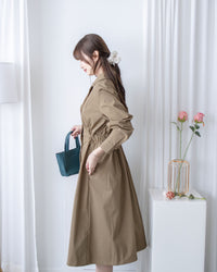 Trench Coat Dress 彈性束腰顯鎖骨風衣或連身裙/ DS1023 (pre-order navy 11月24截單)