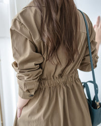 Trench Coat Dress 彈性束腰顯鎖骨風衣或連身裙/ DS1023 (pre-order navy 11月24截單)