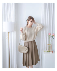 Square collar Top  方領百搭織紋防毛針織上衣/ KT8187 (pre-order green/ivory 11月24截單)