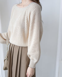 Square collar Top  方領百搭織紋防毛針織上衣/ KT8187 (pre-order green/ivory 11月24截單)