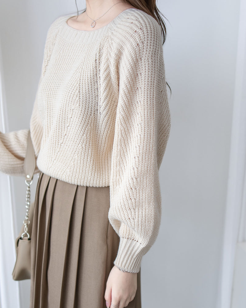 Square collar Top  方領百搭織紋防毛針織上衣/ KT8187 (pre-order green/ivory 11月24截單)