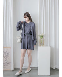 Sophie Set 活力優雅腰帶百褶套裝 （附送腰帶) / SE8095 （pre-order 11月24截單)