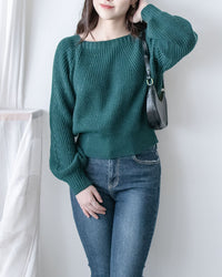 Square collar Top  方領百搭織紋防毛針織上衣/ KT8187 (pre-order green/ivory 11月24截單)