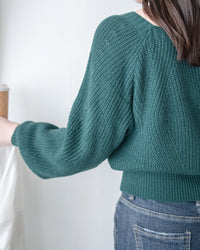 Square collar Top  方領百搭織紋防毛針織上衣/ KT8187 (pre-order green/ivory 11月24截單)