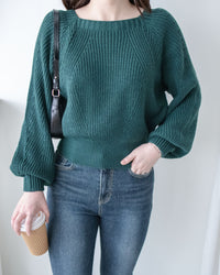 Square collar Top  方領百搭織紋防毛針織上衣/ KT8187 (pre-order green/ivory 11月24截單)