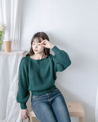 Square collar Top  方領百搭織紋防毛針織上衣/ KT8187 (pre-order green/ivory 11月24截單)