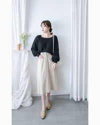 Square collar Top  方領百搭織紋防毛針織上衣/ KT8187 (pre-order green/ivory 11月24截單)