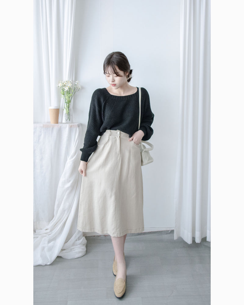 Square collar Top  方領百搭織紋防毛針織上衣/ KT8187 (pre-order green/ivory 11月24截單)
