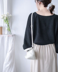 Square collar Top  方領百搭織紋防毛針織上衣/ KT8187 (pre-order green/ivory 11月24截單)