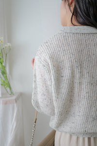 （售完即止！）Colour Dot knit 翻領V形領口彩點針織/ TP9195 (navy/ lavender售完）