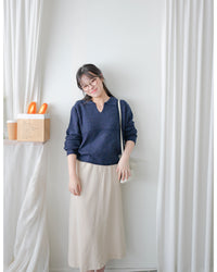 （售完即止！）Colour Dot knit 翻領V形領口彩點針織/ TP9195 (navy/ lavender售完）