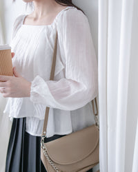 Chiffon Blouse 方領不規則衣身飄逸上衣/ BU9124