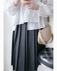 Chiffon Blouse 方領不規則衣身飄逸上衣/ BU9124