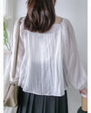 Chiffon Blouse 方領不規則衣身飄逸上衣/ BU9124