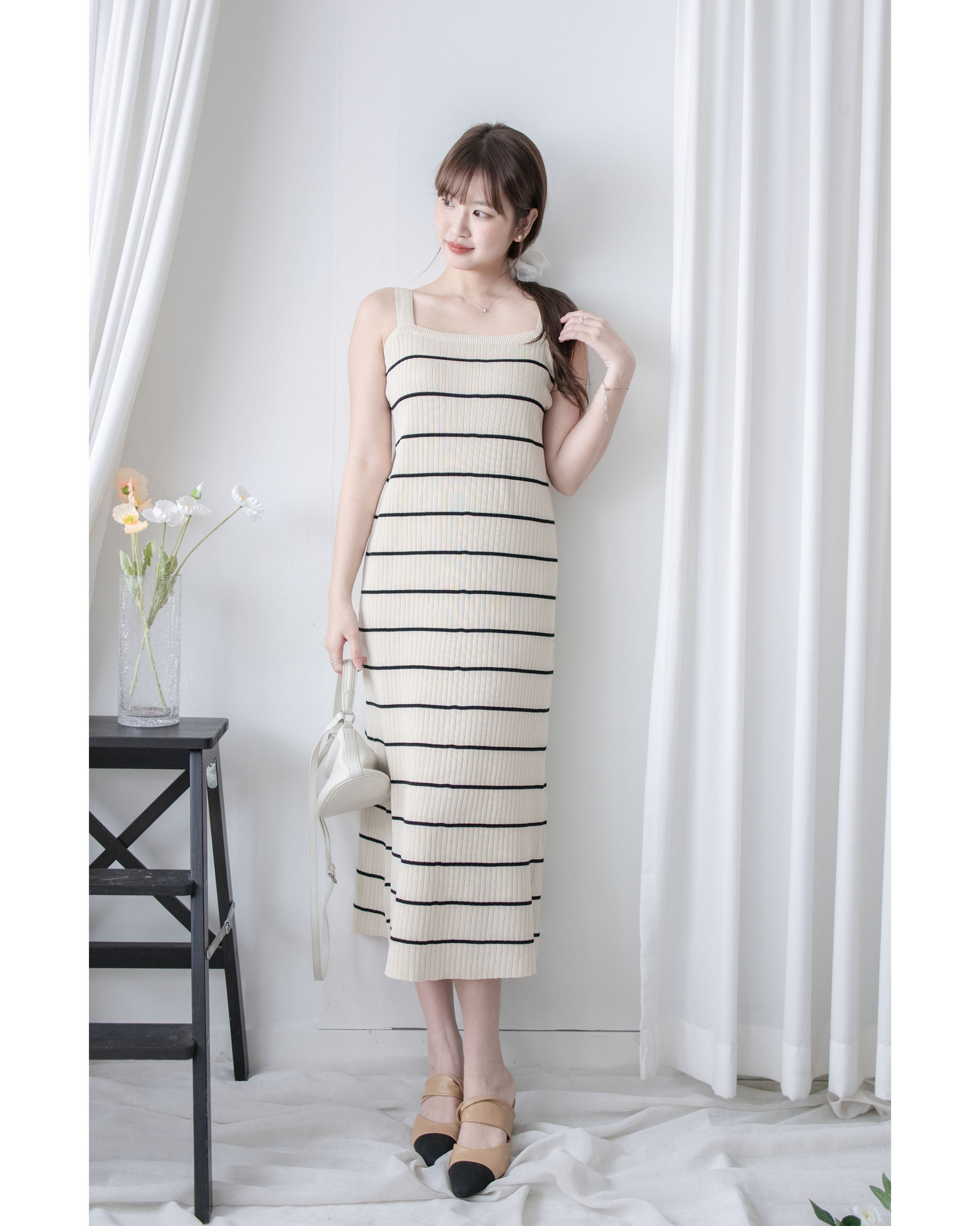 Stripe Set 直身顯瘦連外套條紋套裝 / SE8098