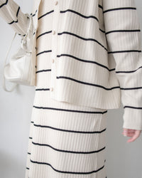 Stripe Set 直身顯瘦連外套條紋套裝 / SE8098