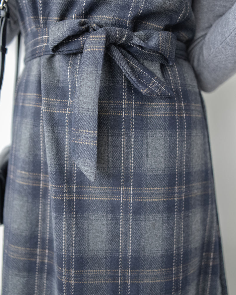 Check Set 後交叉帶吊帶格紋連身裙 （一Set兩件）/SE8096