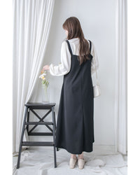 Square Neck Vest Dress 隨性輕優雅平領口吊帶裙/ DS1030