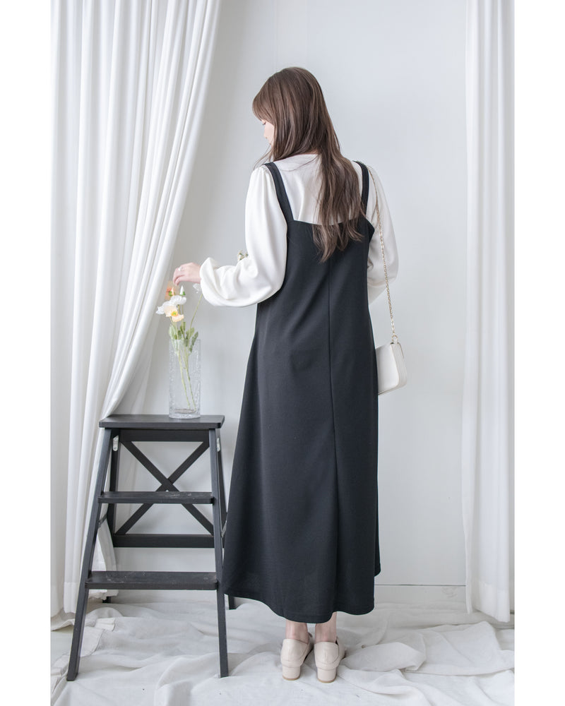 Square Neck Vest Dress 隨性輕優雅平領口吊帶裙/ DS1030
