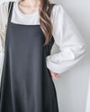 Square Neck Vest Dress 隨性輕優雅平領口吊帶裙/ DS1030