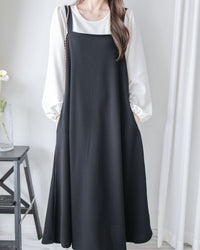 Square Neck Vest Dress 隨性輕優雅平領口吊帶裙/ DS1030