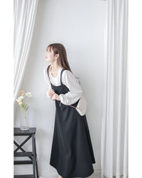 Square Neck Vest Dress 隨性輕優雅平領口吊帶裙/ DS1030