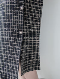 Checked Skirt 彈性A字立體微開衩格紋裙/ SK8918