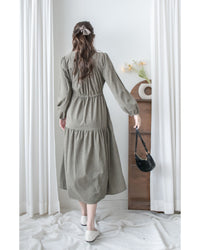 Sophie Dress 柔軟擋風燈芯絨V領連身裙/ DS1031