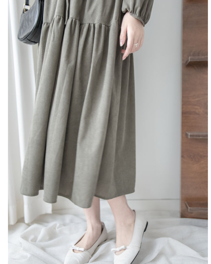 Sophie Dress 柔軟擋風燈芯絨V領連身裙/ DS1031