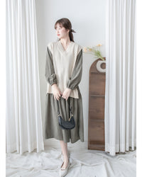 Ivory Vest 百搭垂感肩線V領針織背心 / KT8185