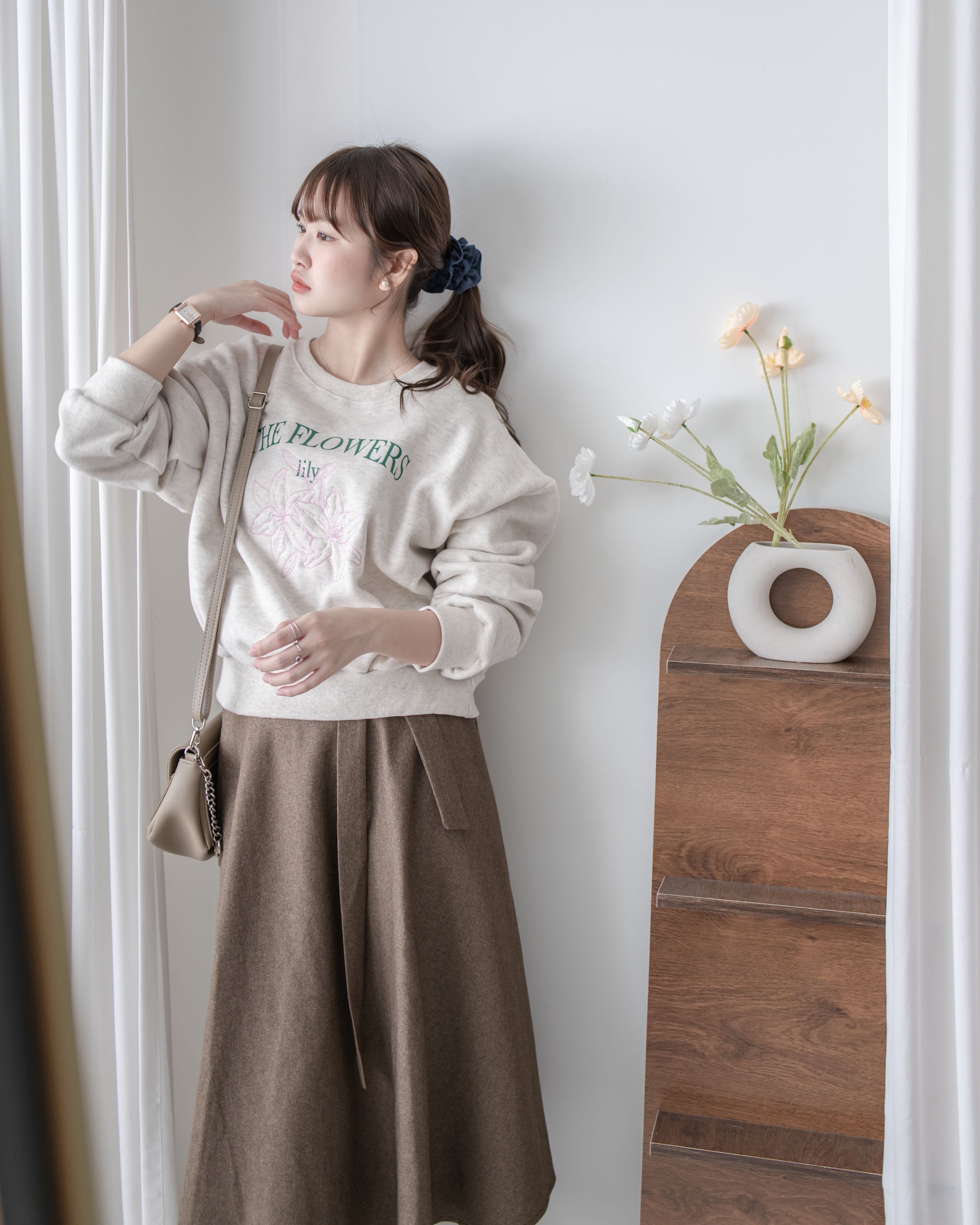 Knot Skirt 高腰口袋綁帶A字裙 / SK8916