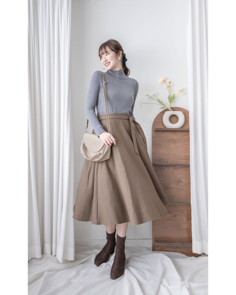 Knot Skirt 高腰口袋綁帶A字裙 / SK8916