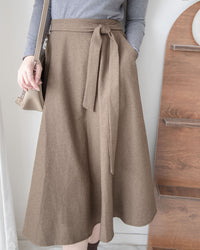 Knot Skirt 高腰口袋綁帶A字裙 / SK8916