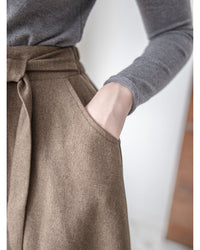 Knot Skirt 高腰口袋綁帶A字裙 / SK8916