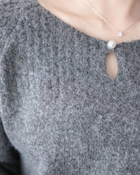 Pearl Top 珍珠領羅紋設計上衣/ KT8186